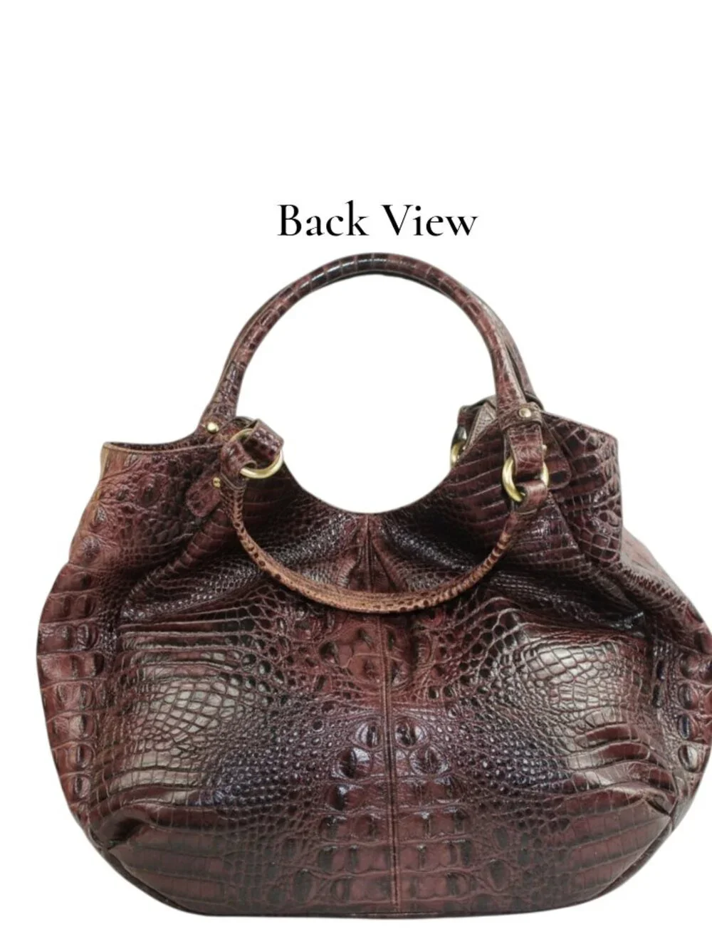 Brahmin Annie Truffle Melbourne Bordeaux Croc Crescent Hobo Shoulder Bag